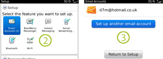 Setting up an email account on your BlackBerry